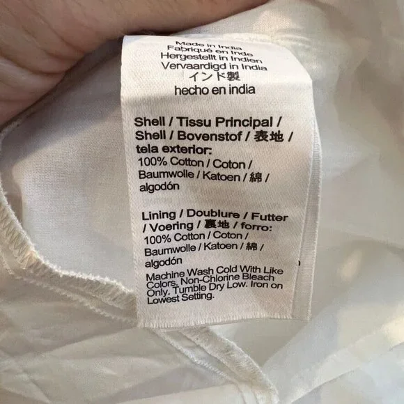 Madewell $110 V-Neck Mini Shirtdress in White Size S NP093 - Picture 8 of 8